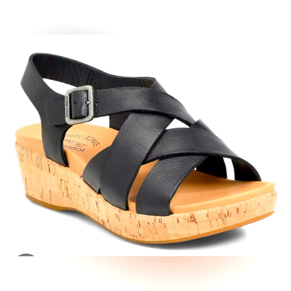 Kork-Ease Caroleigh Leather and Cork wedge platform sandal